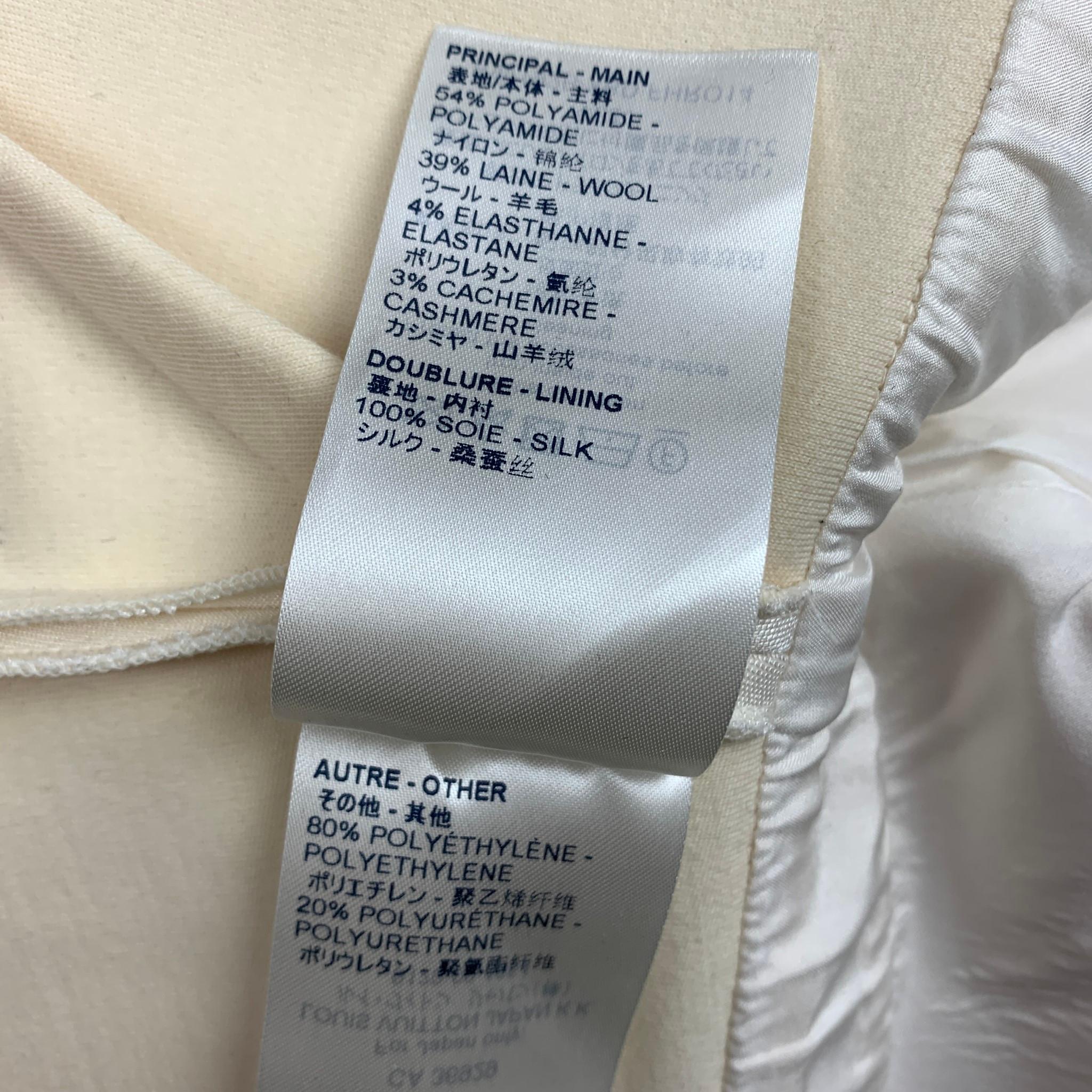 LOUIS VUITTON Talla S Beige Crudo Mezcla de Lana Vestido de Cóctel Ajustado con Volantes 2