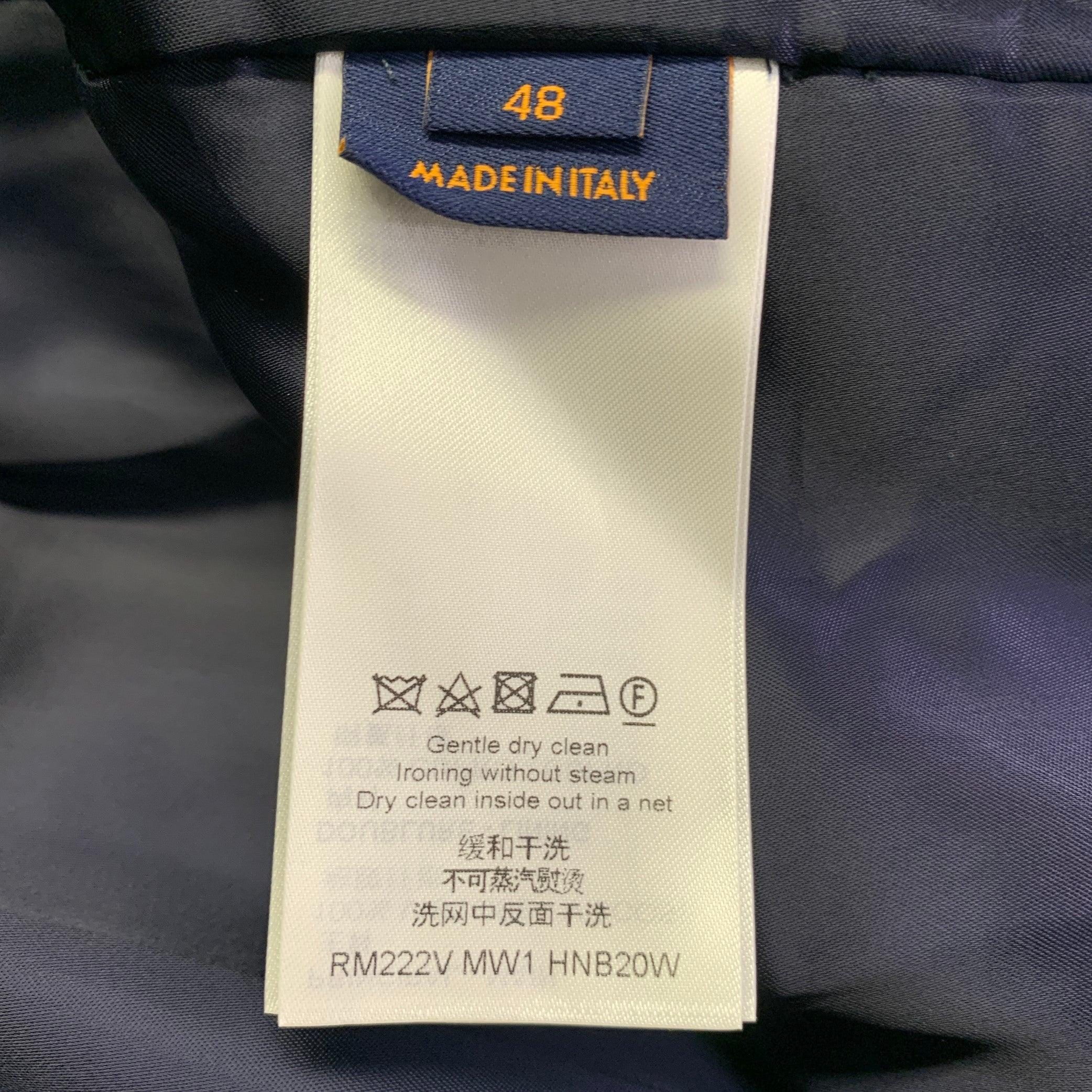 LOUIS VUITTON Größe S Karakoram Souvenir Marineblau Geometrische Viskose Druckknöpfe Jacke Herren im Angebot
