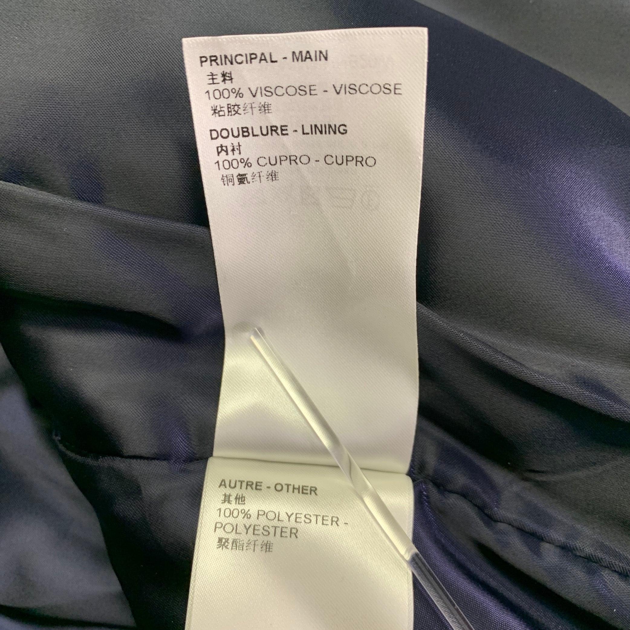 LOUIS VUITTON Größe S Karakoram Souvenir Marineblau Geometrische Viskose Druckknöpfe Jacke im Angebot 1