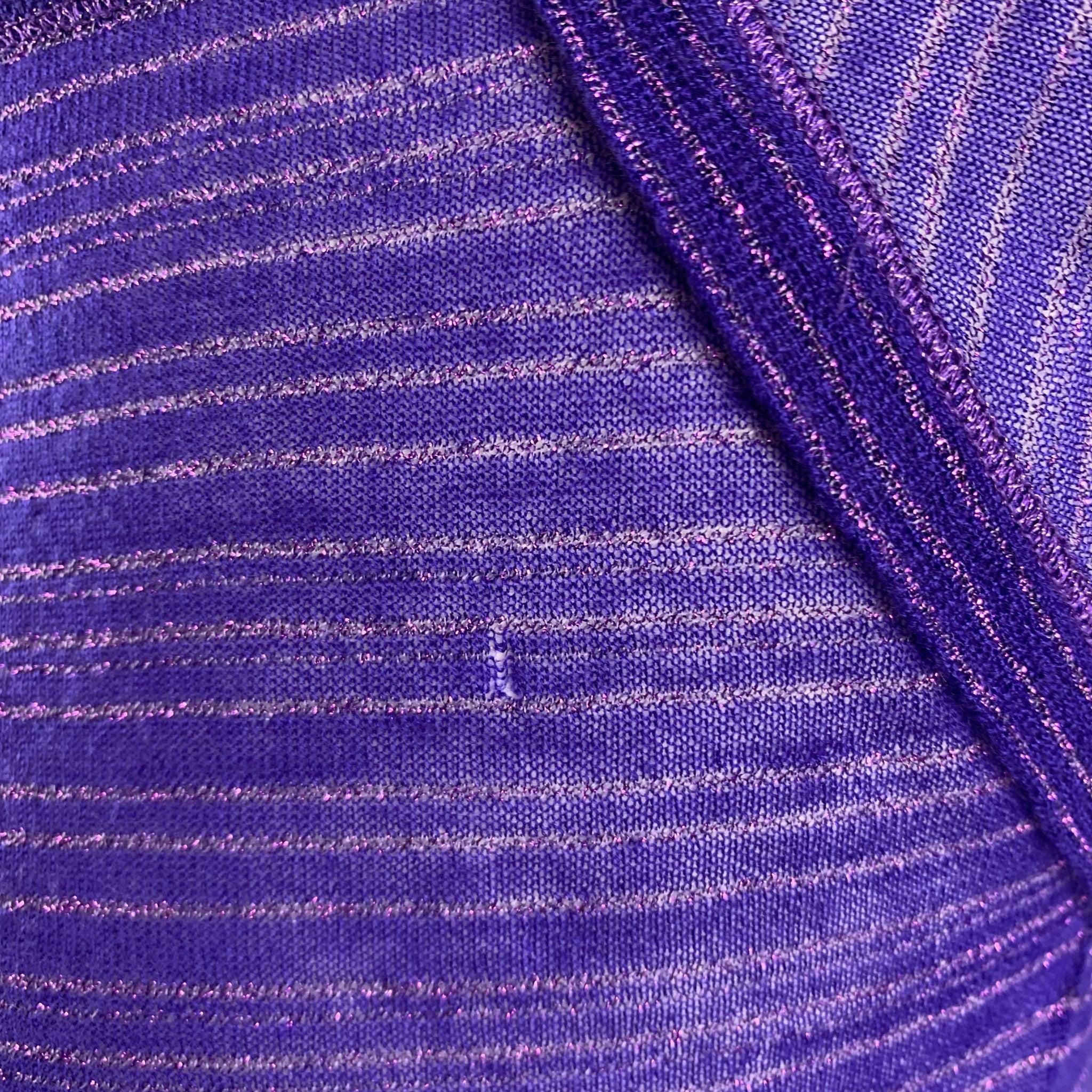 LOUIS VUITTON Size S Purple Cashmere Blend Stripe Short Sleeve Casual Top 1