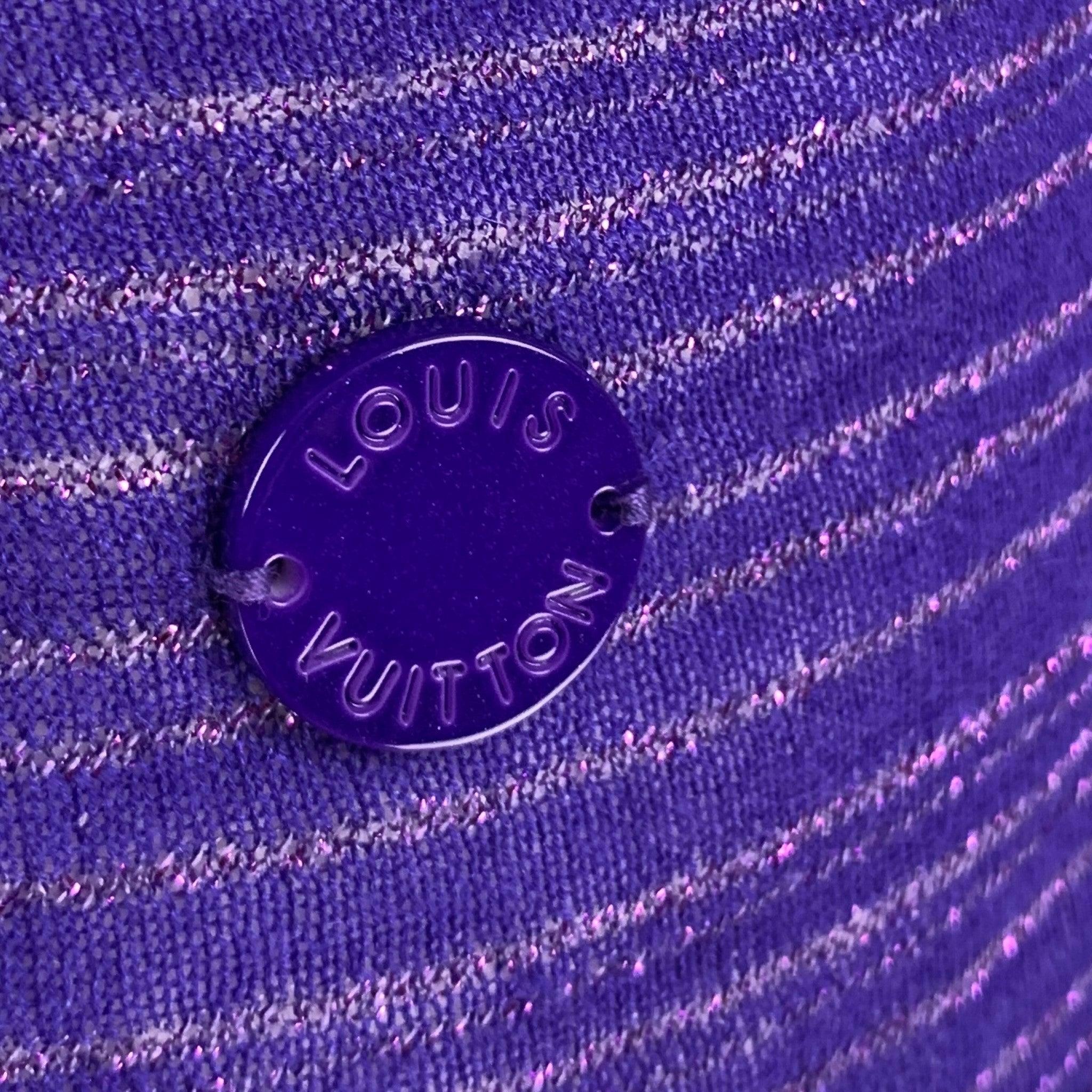 LOUIS VUITTON Size S Purple Cashmere Blend Stripe Short Sleeve Casual Top 2