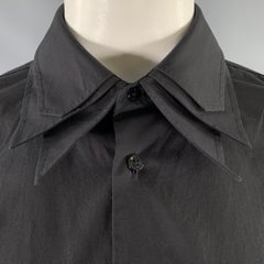 LOUIS VUITTON Size XL Black Cotton Layered Long Sleeve Shirt