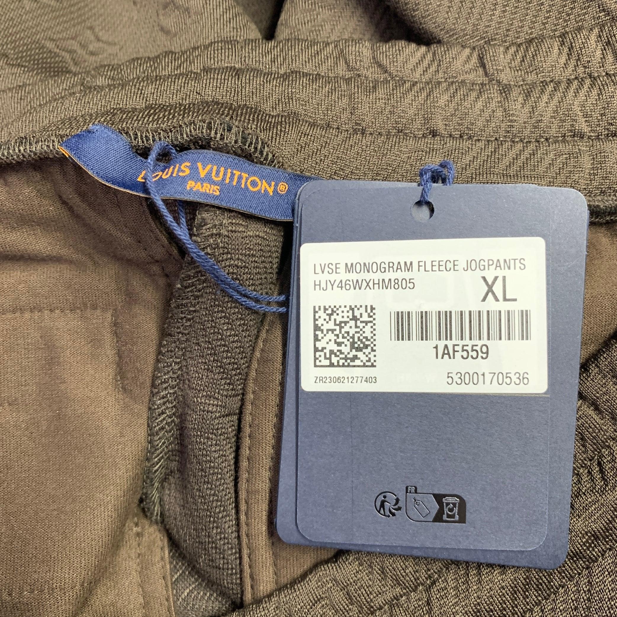 Men's LOUIS VUITTON Size XL Brown Monogram Polyester Blend Joggers Casual Pants
