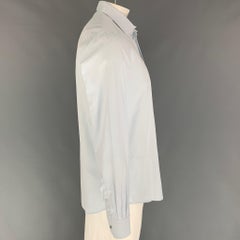 LOUIS VUITTON Size XL Light Blue Monogram Cotton Button Up Long Sleeve Shirt