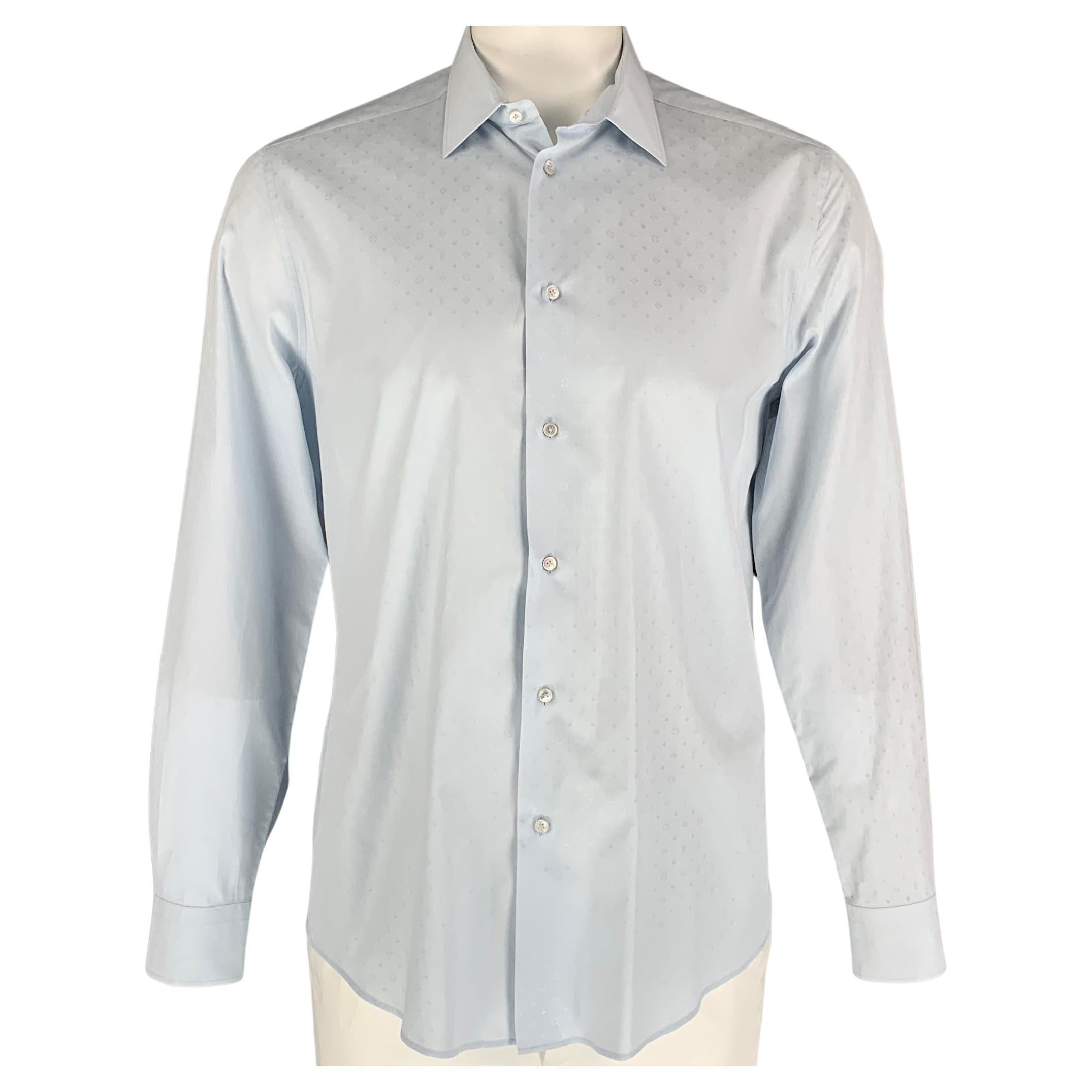 Louis Vuitton Blue Striped Logo Monogram Cotton Button Front Shirt