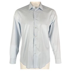 LOUIS VUITTON Size XL Light Blue Monogram Cotton Button Up Long Sleeve Shirt