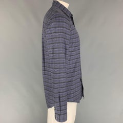LOUIS VUITTON Size XL Purple Black Green Plaid Cotton Long Sleeve Shirt