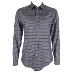LOUIS VUITTON Size XL Purple Black Green Plaid Cotton Long Sleeve Shirt