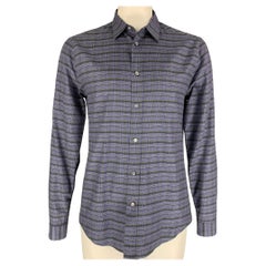 LOUIS VUITTON Size XL Purple Black Green Plaid Cotton Long Sleeve Shirt