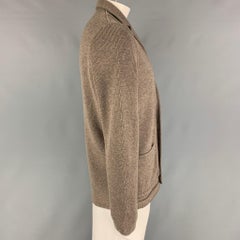 LOUIS VUITTON Size XL Taupe Knitted Wool Cashmere Jacket
