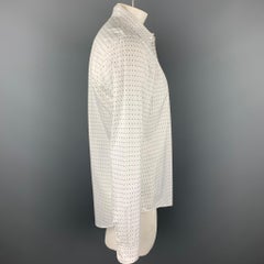 LOUIS VUITTON Size XL White Print Cotton Button Up Long Sleeve Shirt