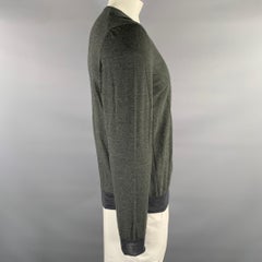 LOUIS VUITTON Größe XXL Grauer Wollpullover mit V-Ausschnitt, gestrickt in Anthrazit