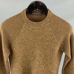 LOUIS VUITTON Size XXS Knitted Tan Cashmere / Silk Gold Button Pullover Sweater
