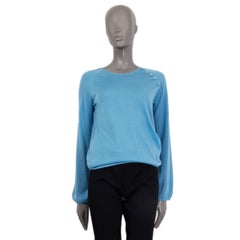 LOUIS VUITTON sky blue cashmere Crewneck Sweater L