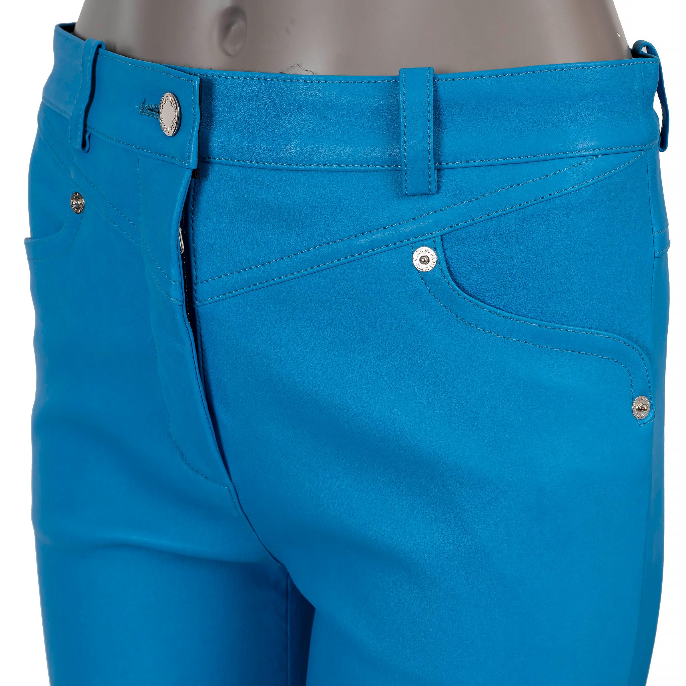 LOUIS VUITTON pantalon SKINNY 2019 en cuir bleu ciel 36 XS Neuf - En vente à Zürich, CH