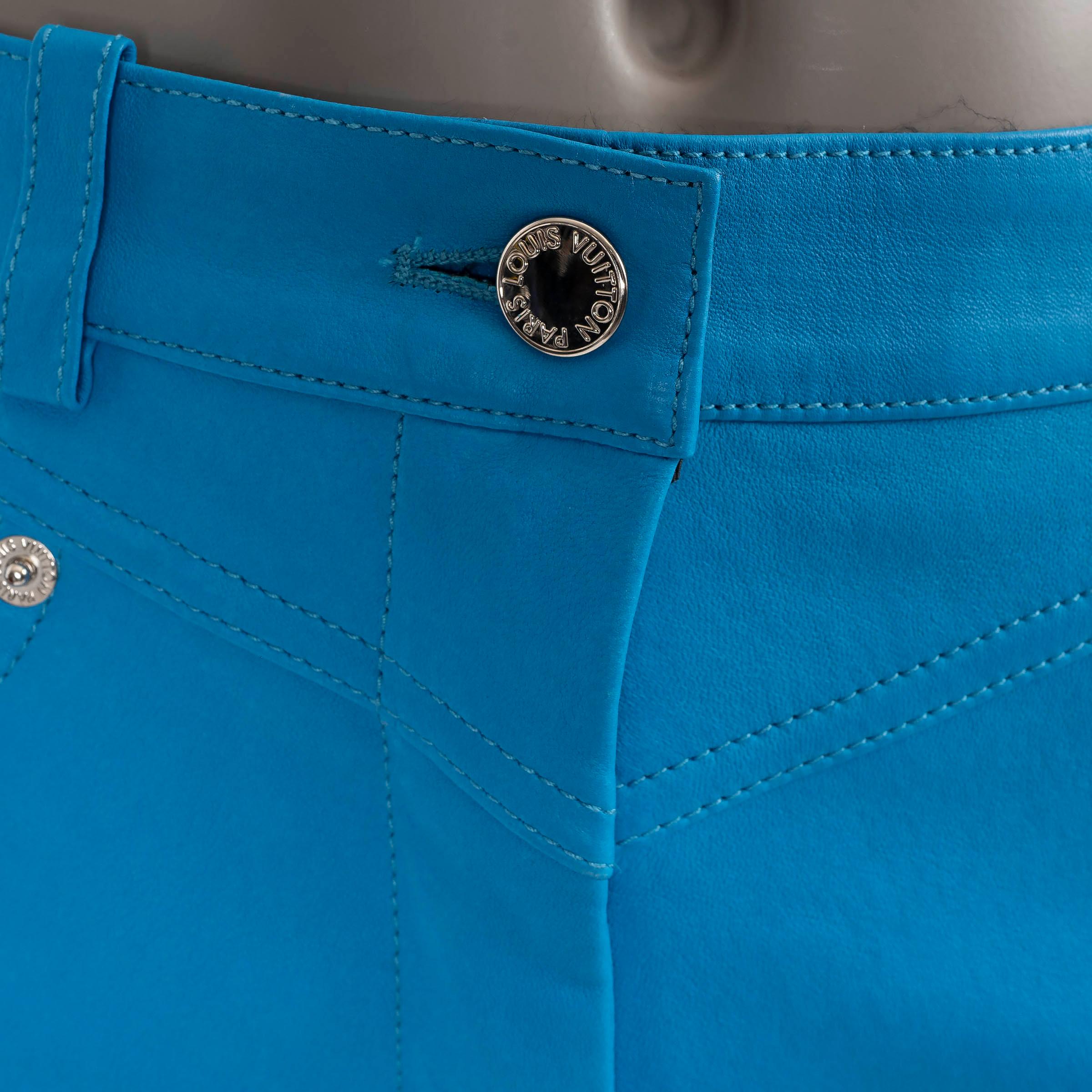 LOUIS VUITTON pantalon SKINNY 2019 en cuir bleu ciel 36 XS Pour femmes en vente