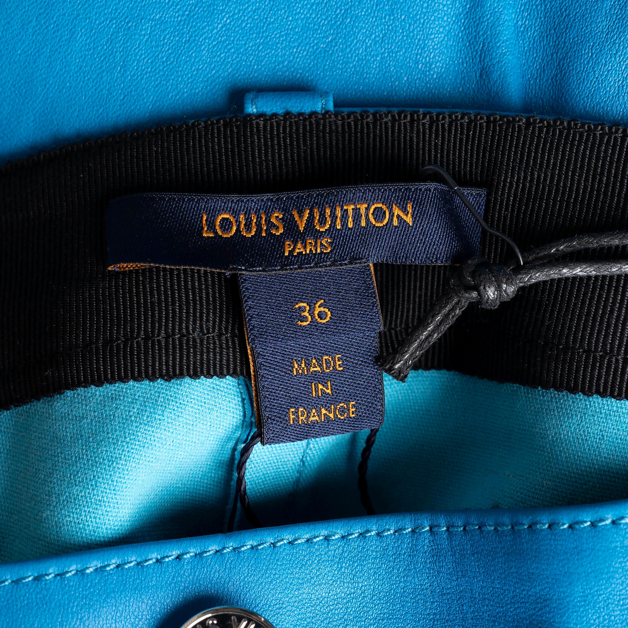 LOUIS VUITTON pantalon SKINNY 2019 en cuir bleu ciel 36 XS en vente 1