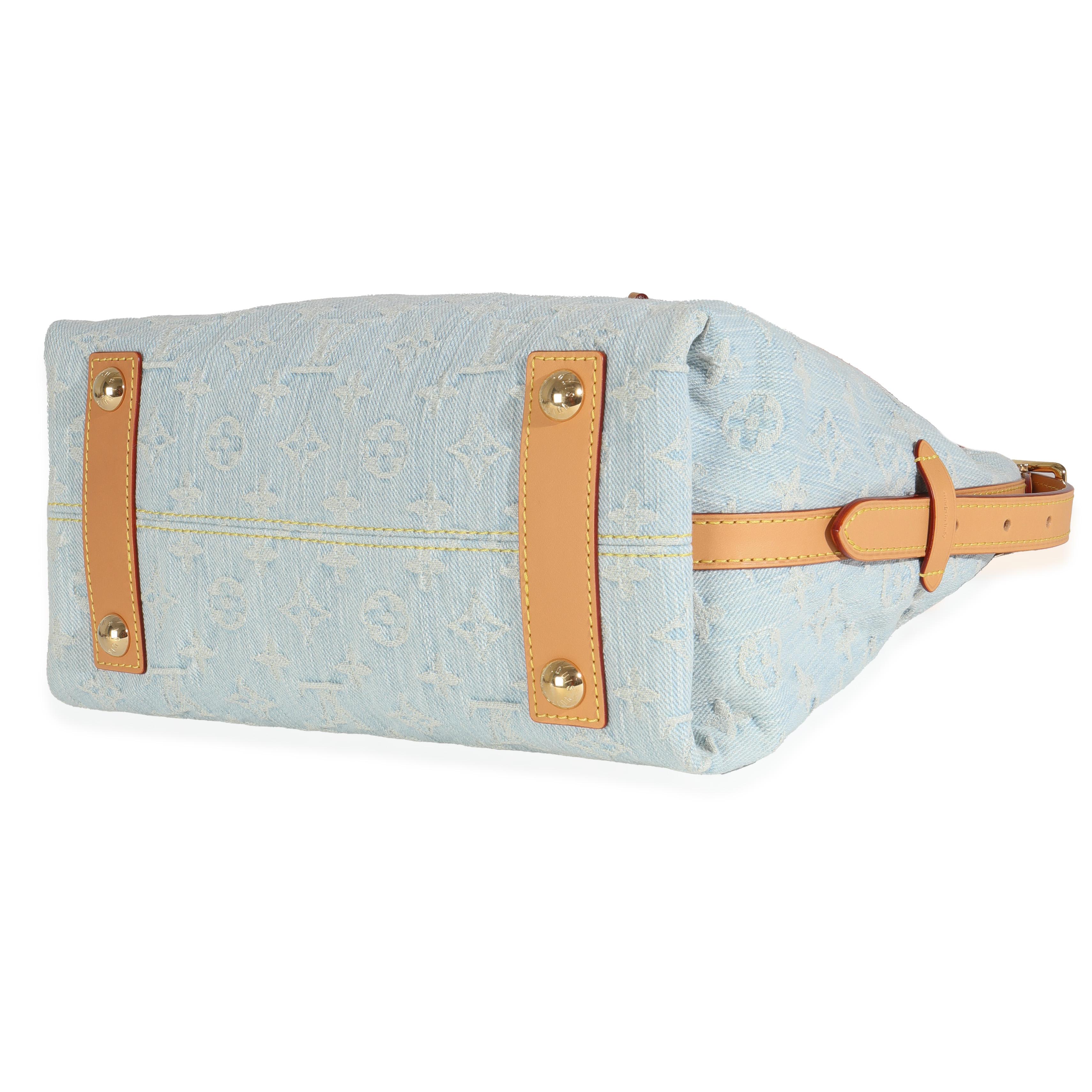 Donna Louis Vuitton: borsa da viaggio in denim Monogram blu cielo PM