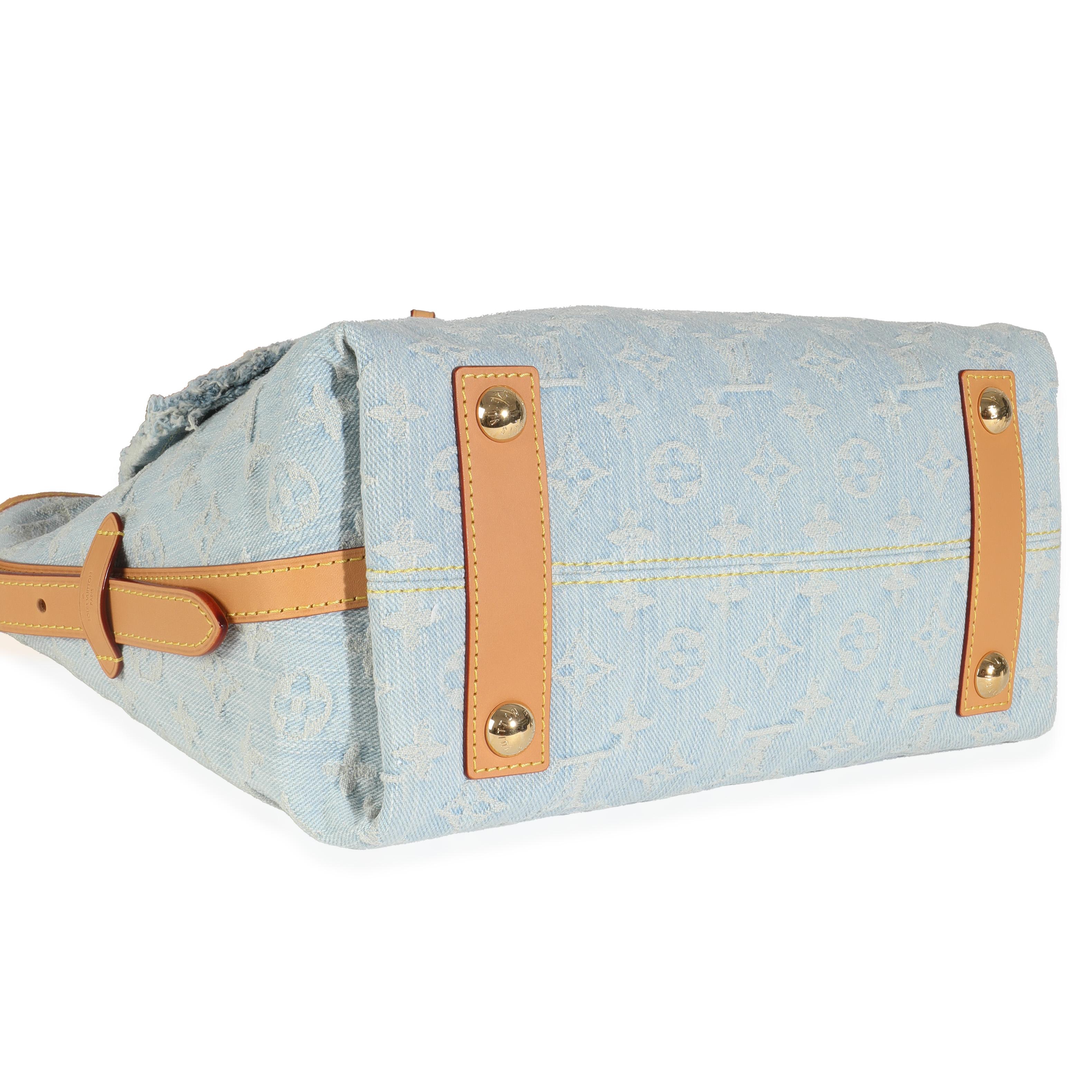 Louis Vuitton: borsa da viaggio in denim Monogram blu cielo PM 1
