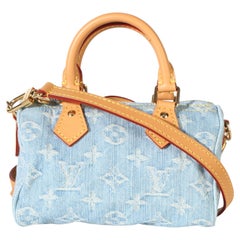 Louis Vuitton Sky Blue Monogram Denim Nano Speedy