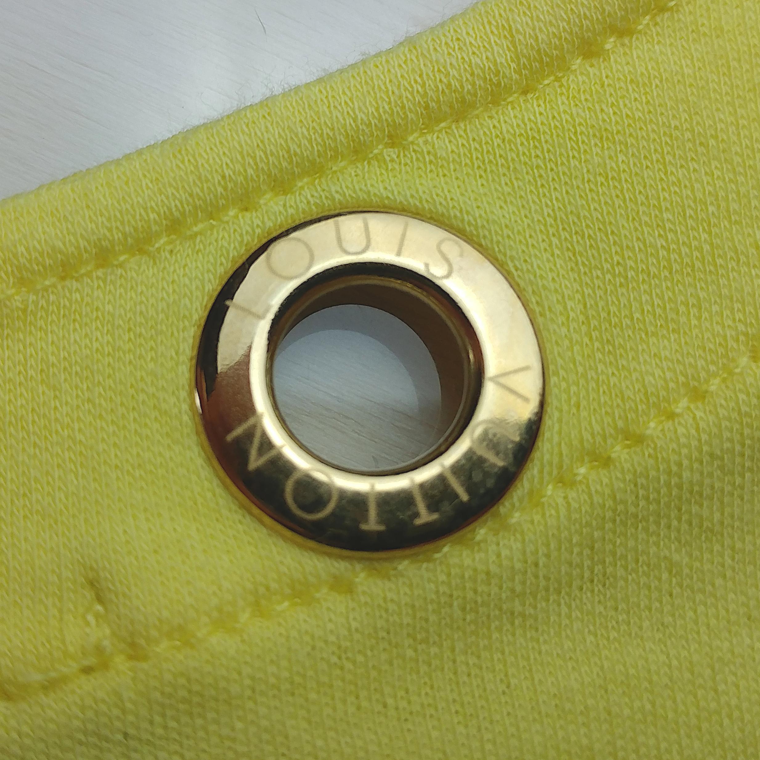 LOUIS VUITTON – Sleeveless Yellow Cotton Tank Top with Golden Rings  Size L In Excellent Condition In Cuggiono, MI