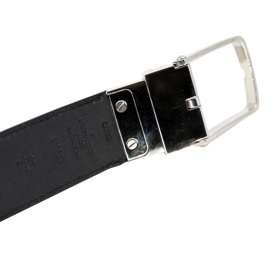 Louis Vuitton Slender Graphite Saint Tulle Reversible Belt LV-B0323P-0002 In Good Condition In Downey, CA