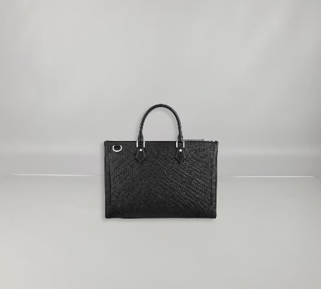 Louis Vuitton Slim Briefcase Black Taïga Cowhide Leather For Sale at