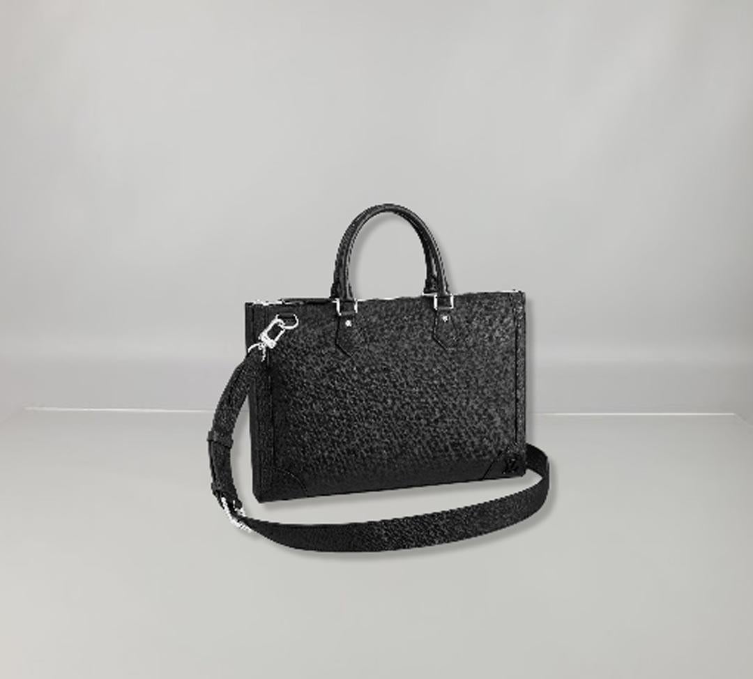 Louis Vuitton Slim Briefcase Black Taïga Cowhide Leather For Sale at