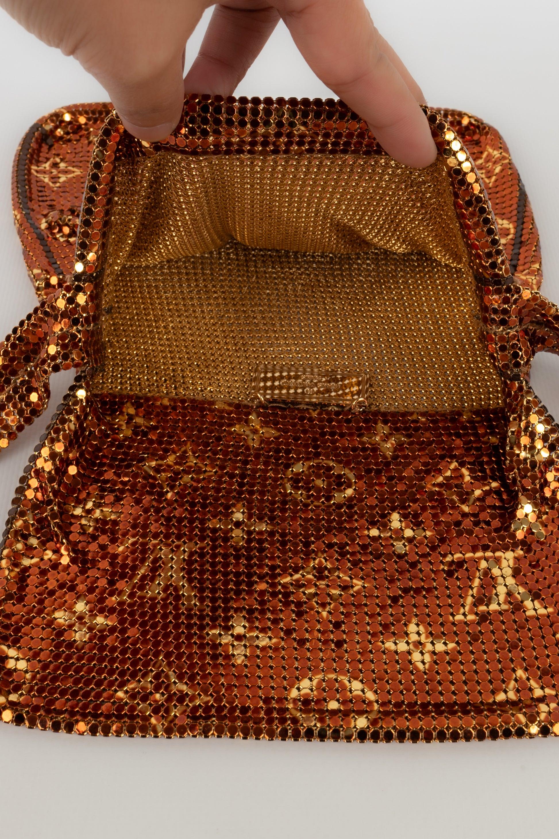 Kleine Tasche von Louis Vuitton aus Kupfer und Gold mit Monogramm und geripptem Strick, 2002 im Angebot 1