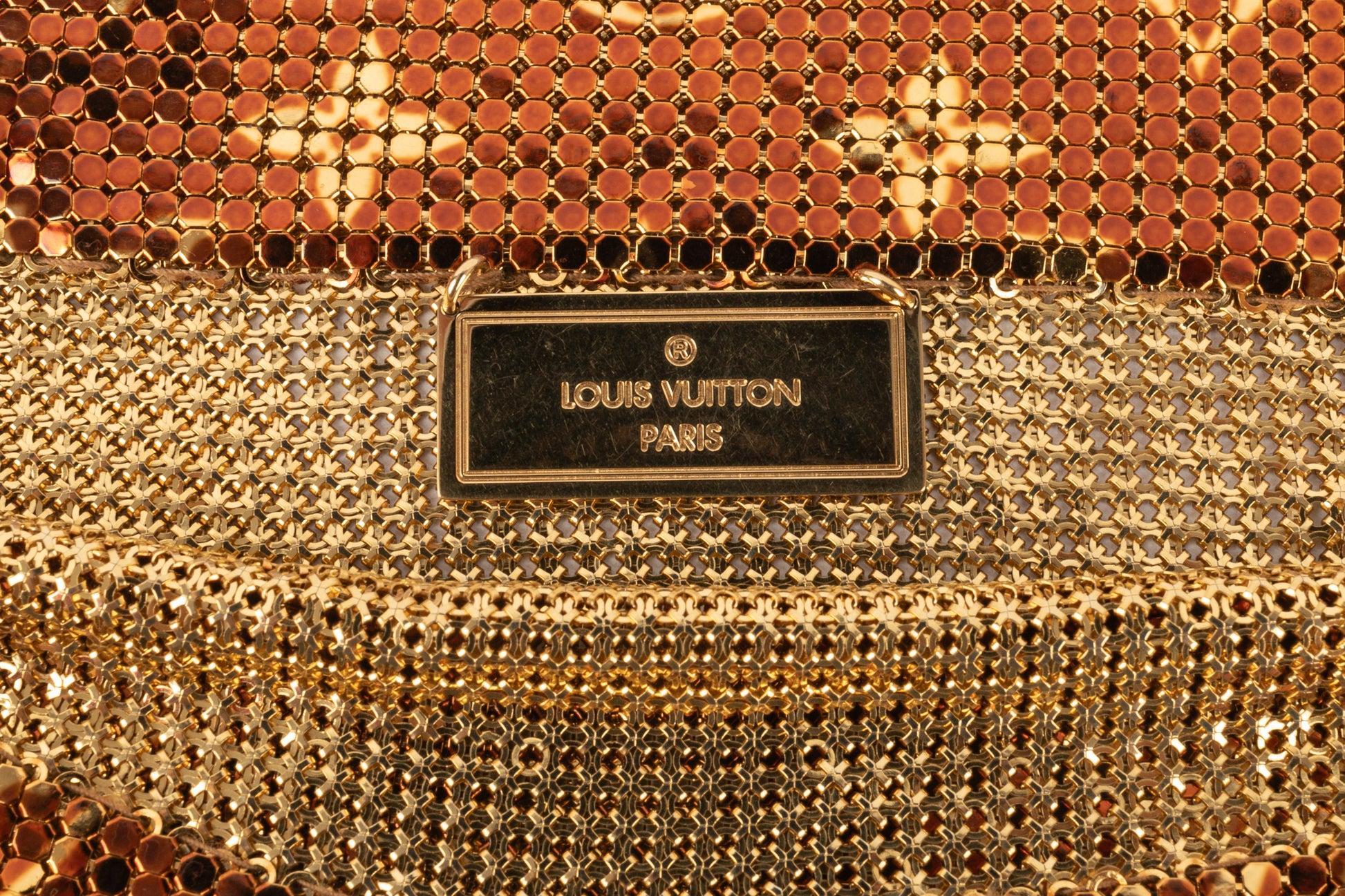 Kleine Tasche von Louis Vuitton aus Kupfer und Gold mit Monogramm und geripptem Strick, 2002 im Angebot 2