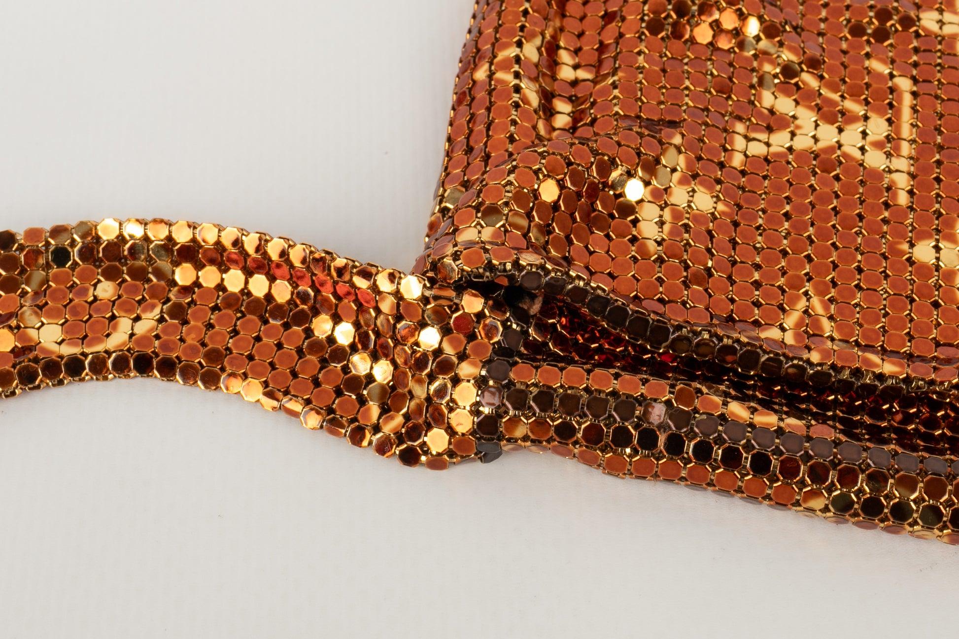 Kleine Tasche von Louis Vuitton aus Kupfer und Gold mit Monogramm und geripptem Strick, 2002 im Angebot 3