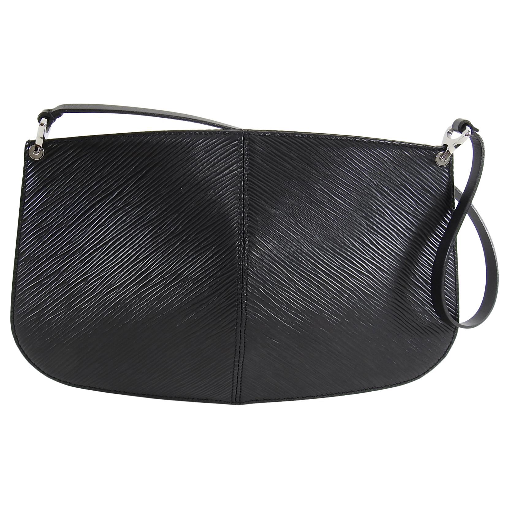 Louis Vuitton Small Black Epi Pochette Demi Lune Bag In Excellent Condition In Toronto, ON
