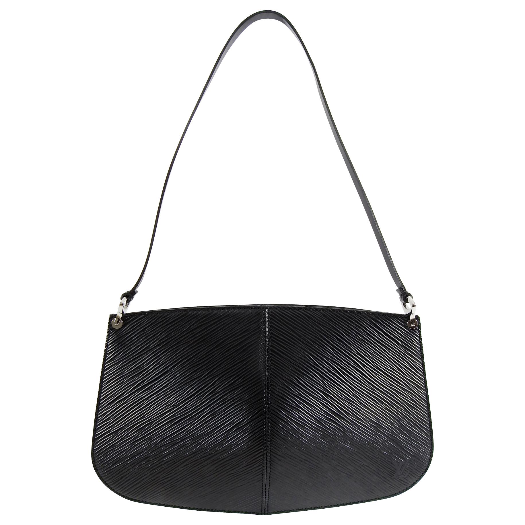 Louis Vuitton Small Black Epi Pochette Demi Lune Bag 3