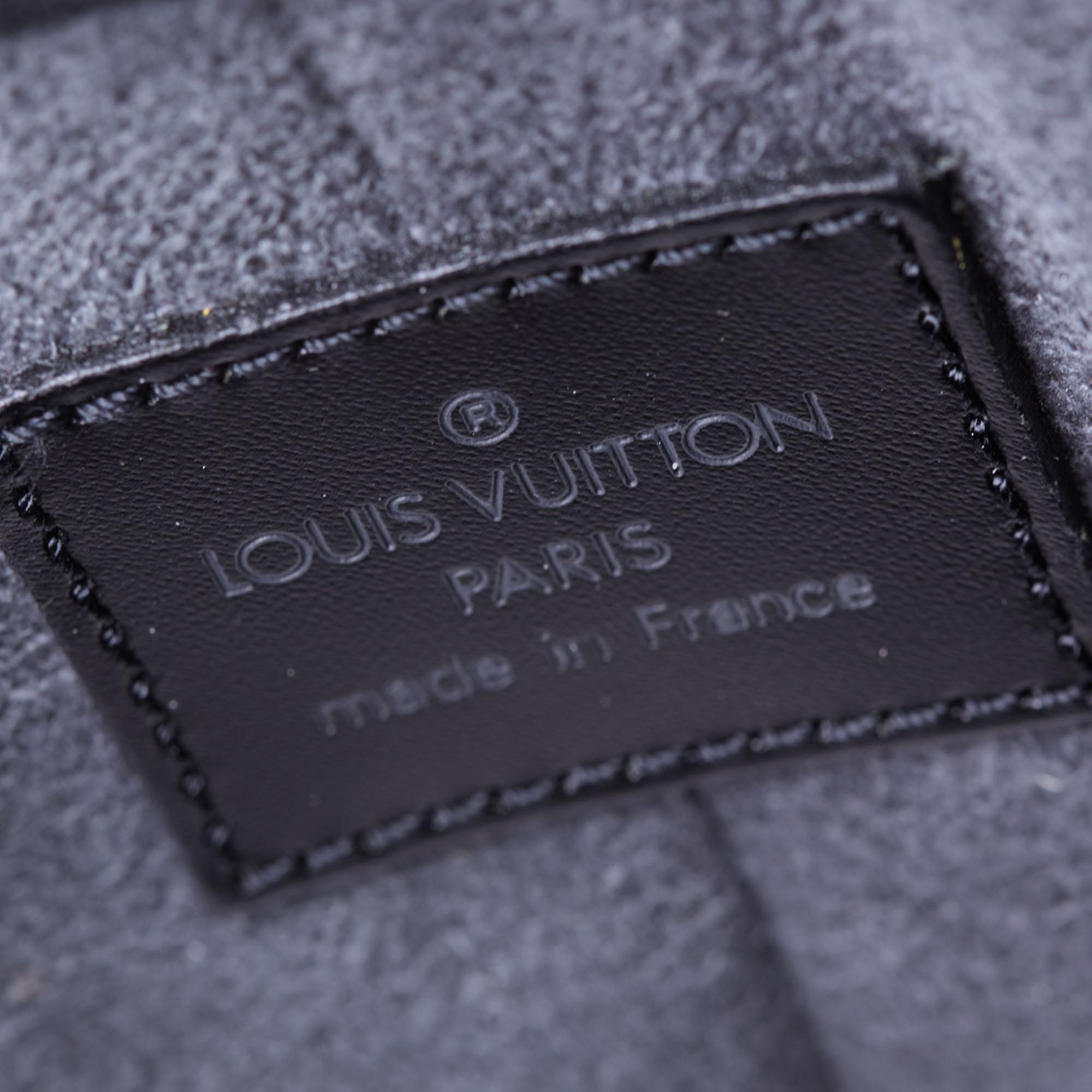 Louis Vuitton Small Black Epi Pochette Demi Lune Bag 4