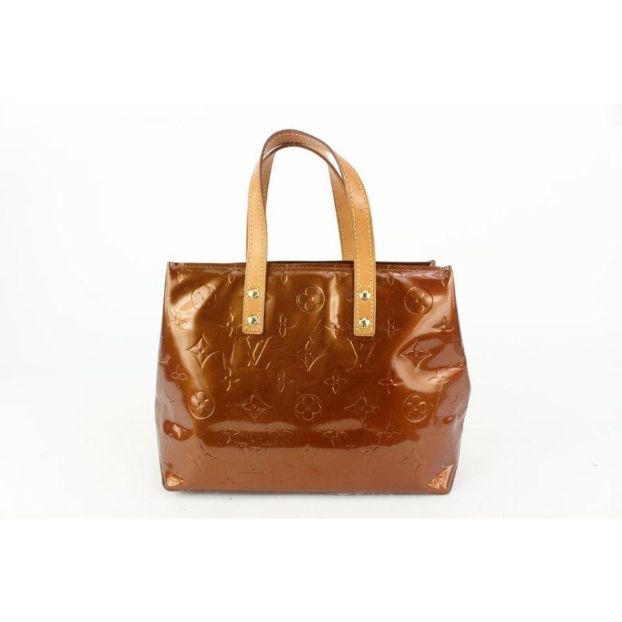 Women's Louis Vuitton Small Bronze Monogram Vernis Copper Reade PM Tote Bag 914lv33