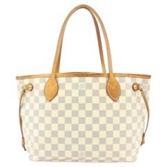 Used Louis Vuitton Small Damier Azur Neverfull PM Tote Bag 50lv22s