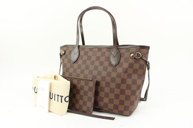 Louis Vuitton Small Damier Ebene Nevefull PM Tote with Pouch 80lv39s ...