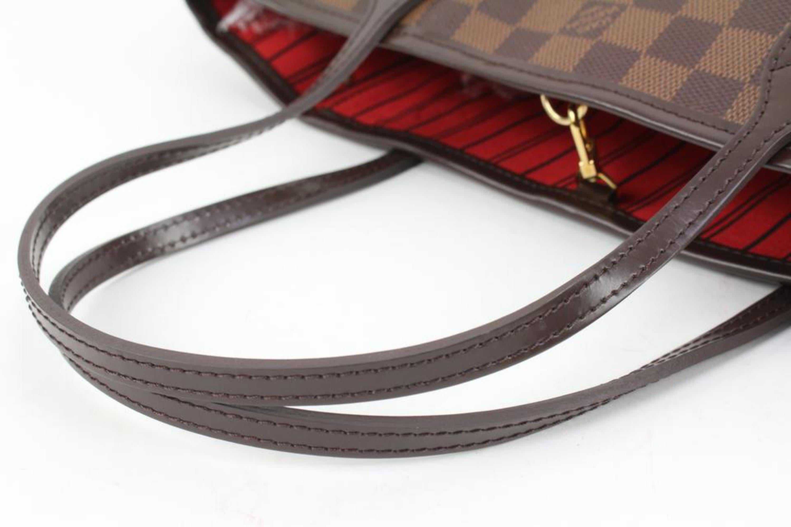 Brown Louis Vuitton Small Damier Ebene Nevefull PM Tote with Pouch 80lv39s For Sale