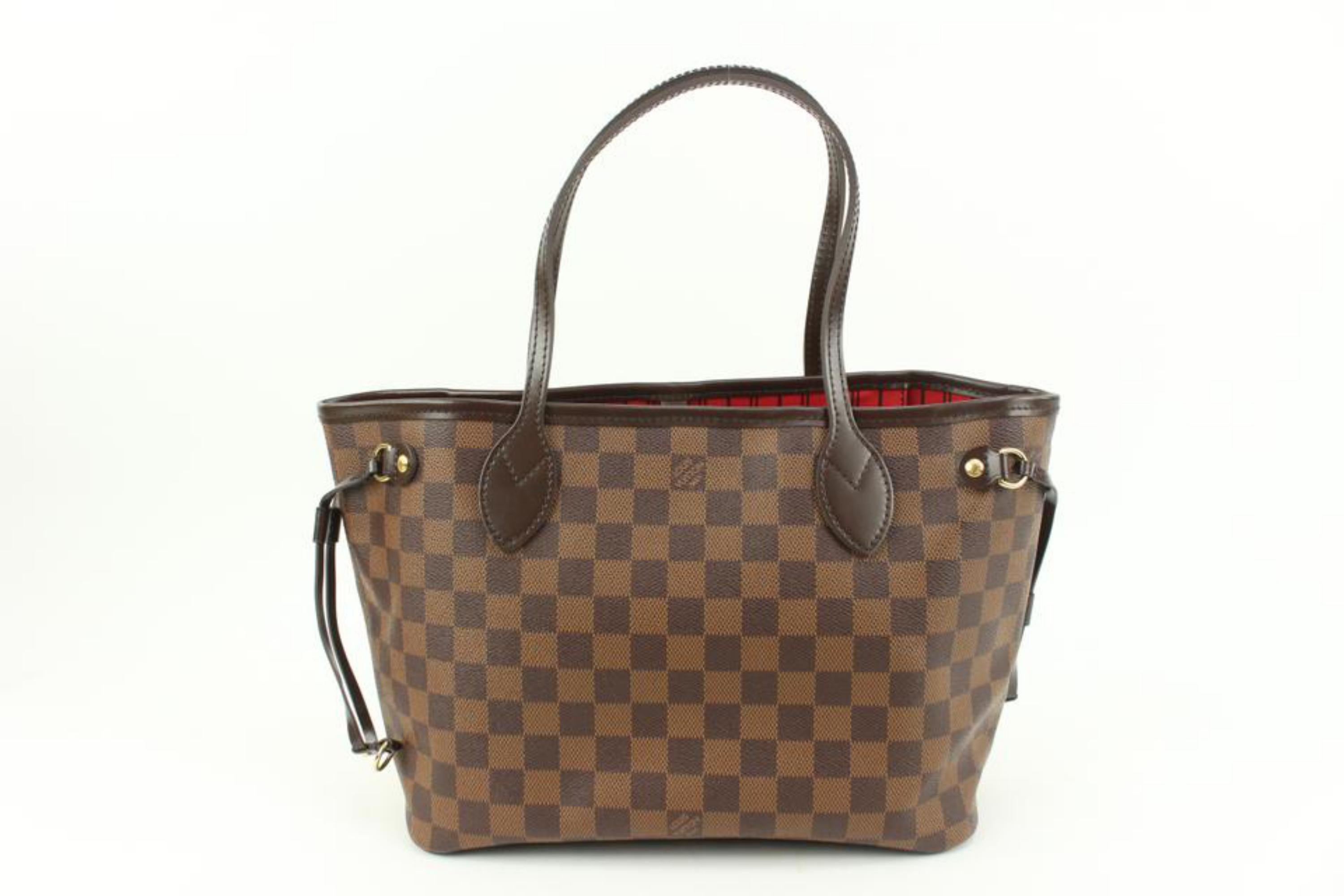 Louis Vuitton Small Damier Ebene Nevefull PM Tote with Pouch 80lv39s In New Condition For Sale In Dix hills, NY