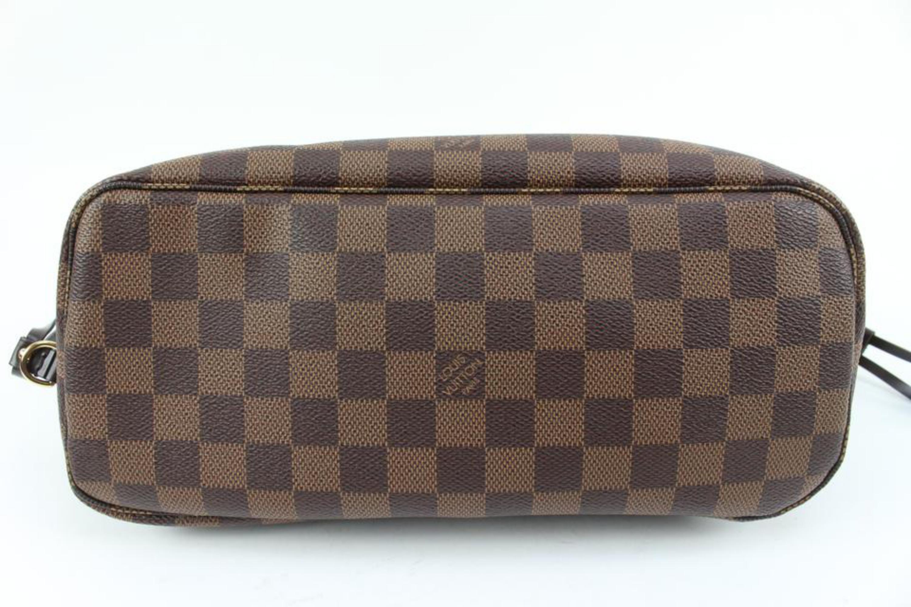 Women's Louis Vuitton Small Damier Ebene Nevefull PM Tote with Pouch 80lv39s For Sale