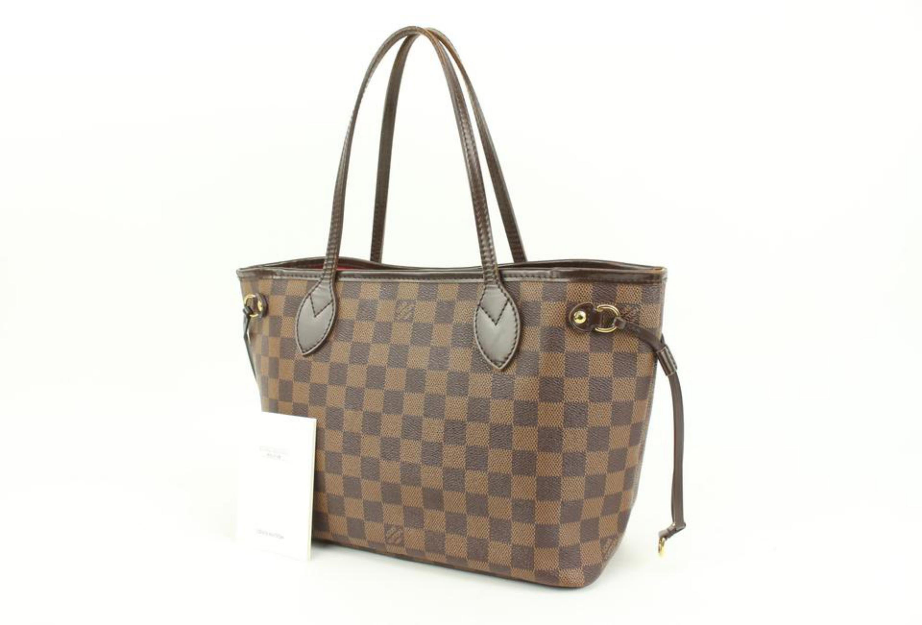 Louis Vuitton Small Damier Ebene Neverfull PM Tote 41lk74
Date Code/Serial Number: AR0152
Made In: France
Measurements: Length:  14.5