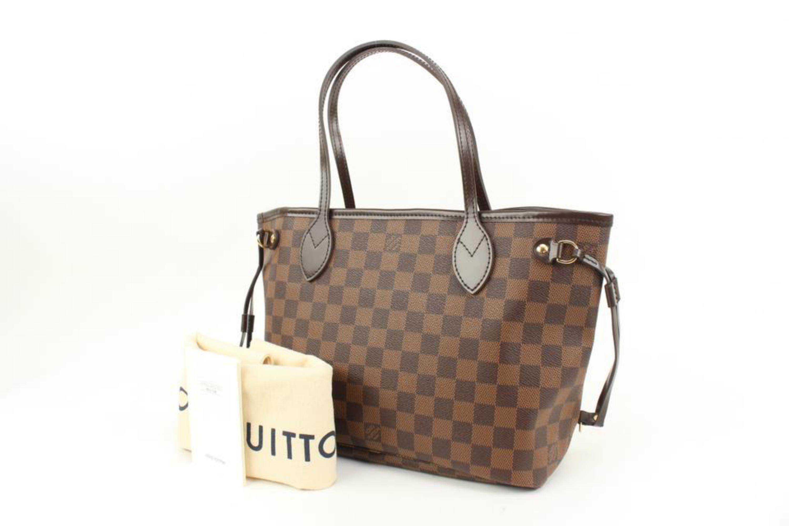 Louis Vuitton Small Damier Ebene Neverfull PM Tote 79lv39s
Date Code/Serial Number: AR3186
Made In: France
Measurements: Length:  14.5