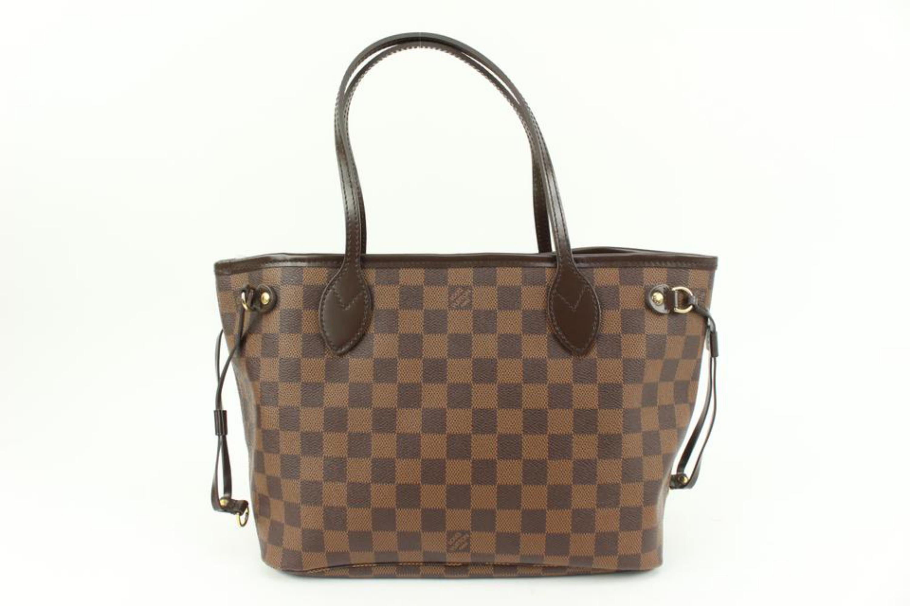 Louis Vuitton Small Damier Ebene Neverfull PM Tote 79lv39s In New Condition For Sale In Dix hills, NY