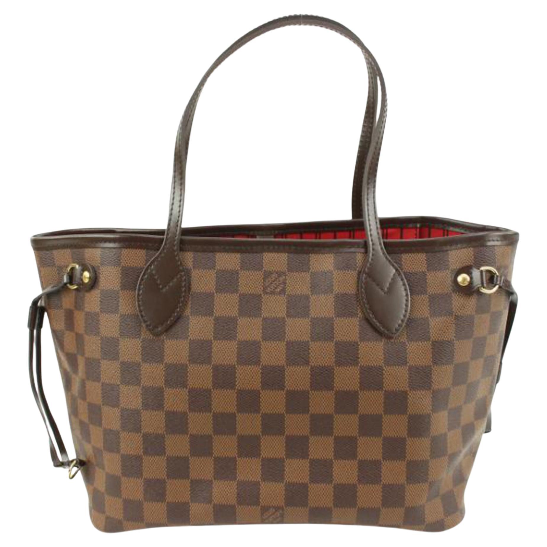 Petit sac fourre-tout Louis Vuitton Neverfull PM en damier ébène 79lv39s en vente