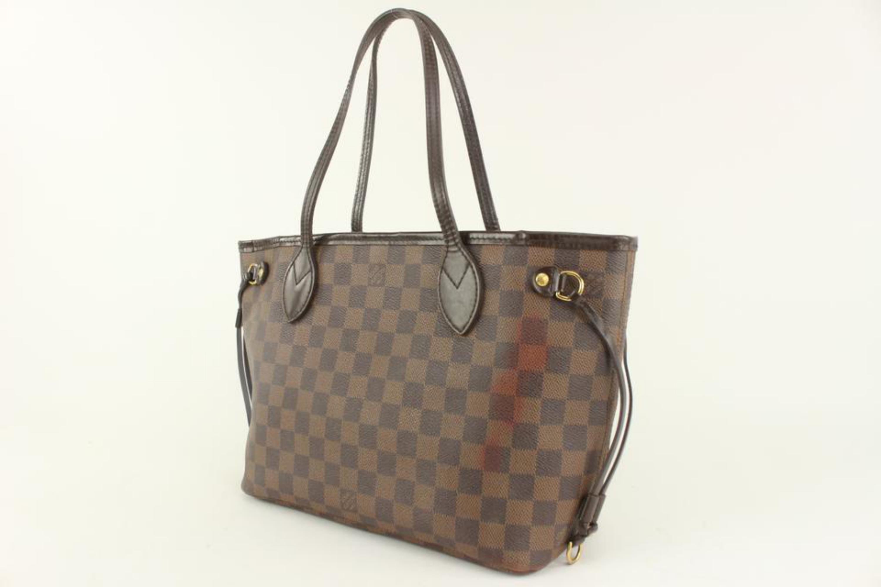 Louis Vuitton Small Damier Ebene Neverfull PM Tote Bag 123lv23 For Sale 4