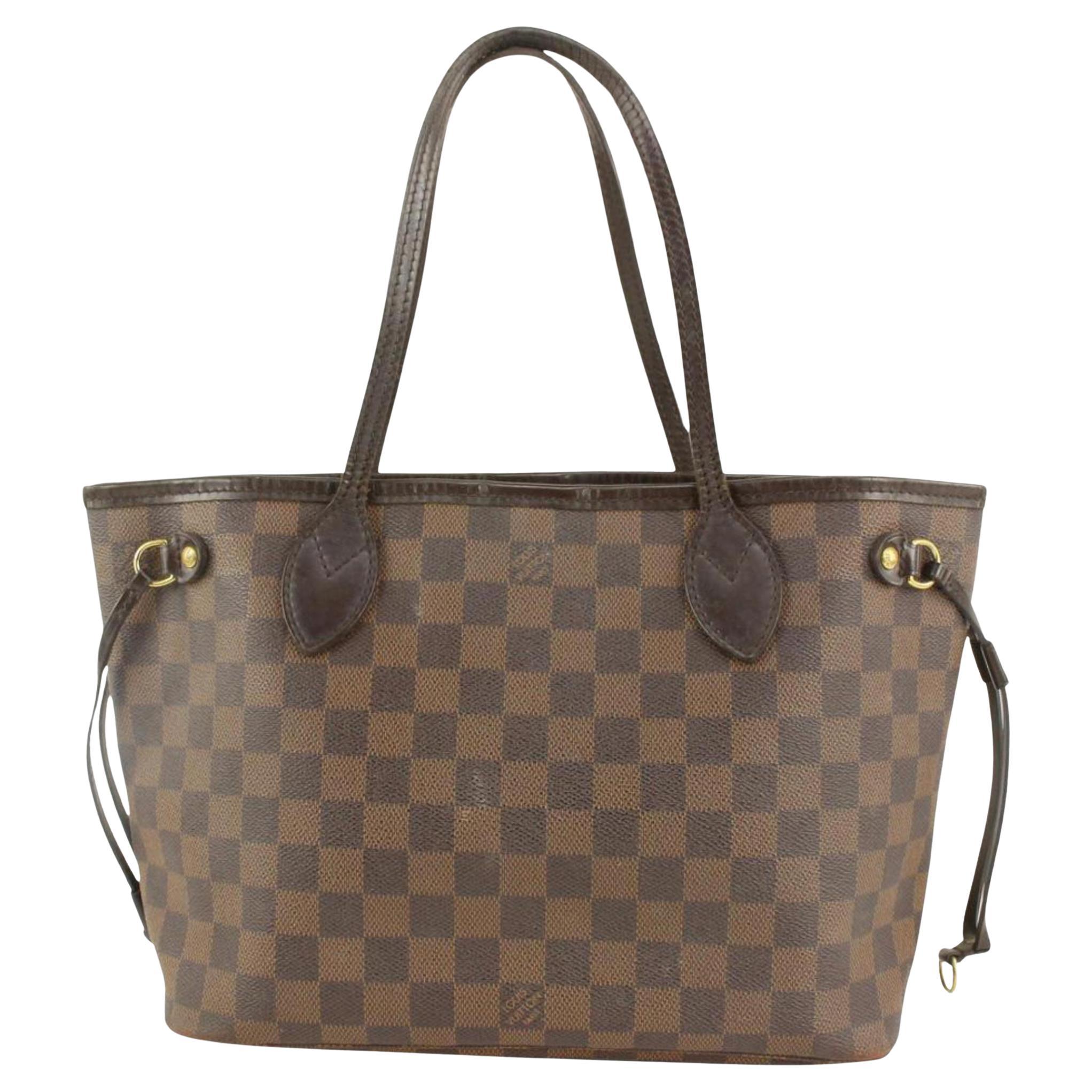 Petit sac fourre-tout Louis Vuitton Neverfull PM en damier ébène 123lv23 en vente