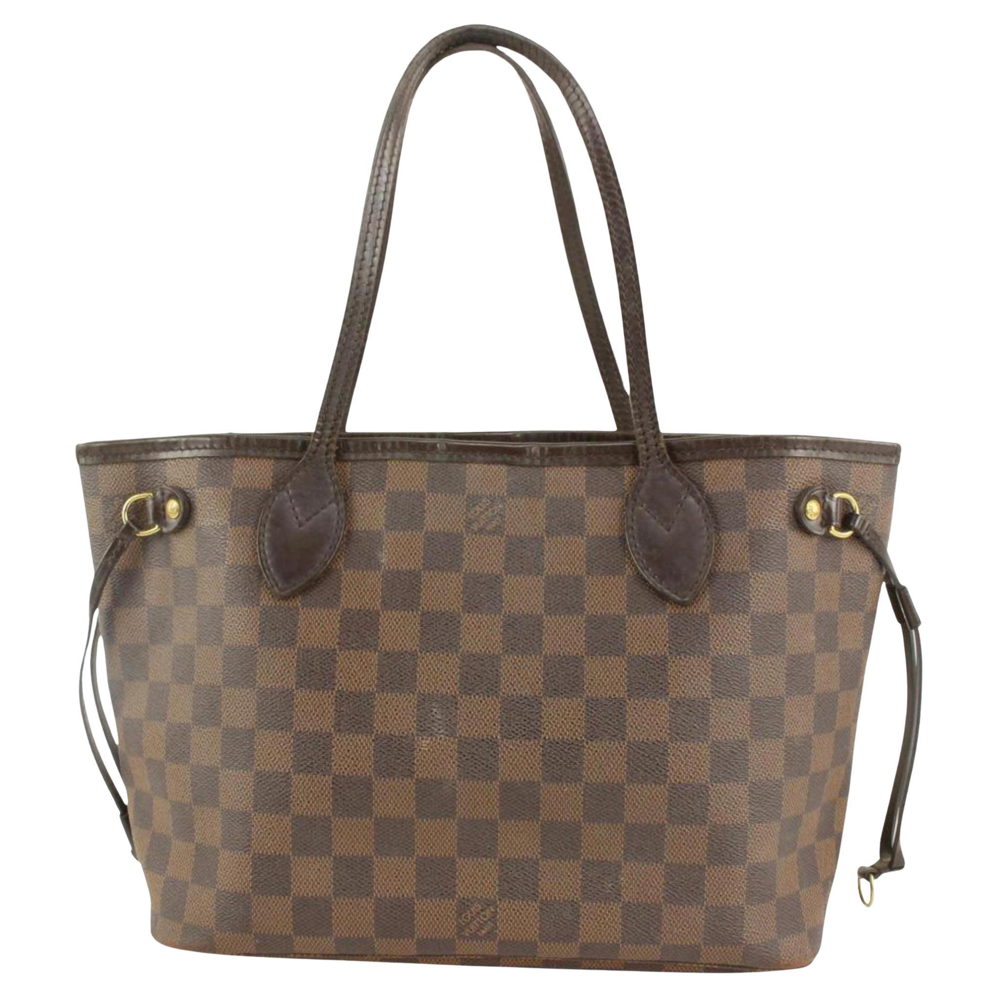 Louis Vuitton Small Damier Ebene Neverfull PM Tote Bag 228L0 For Sale