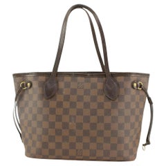 Used Louis Vuitton Small Damier Ebene Neverfull PM Tote Bag 228L0