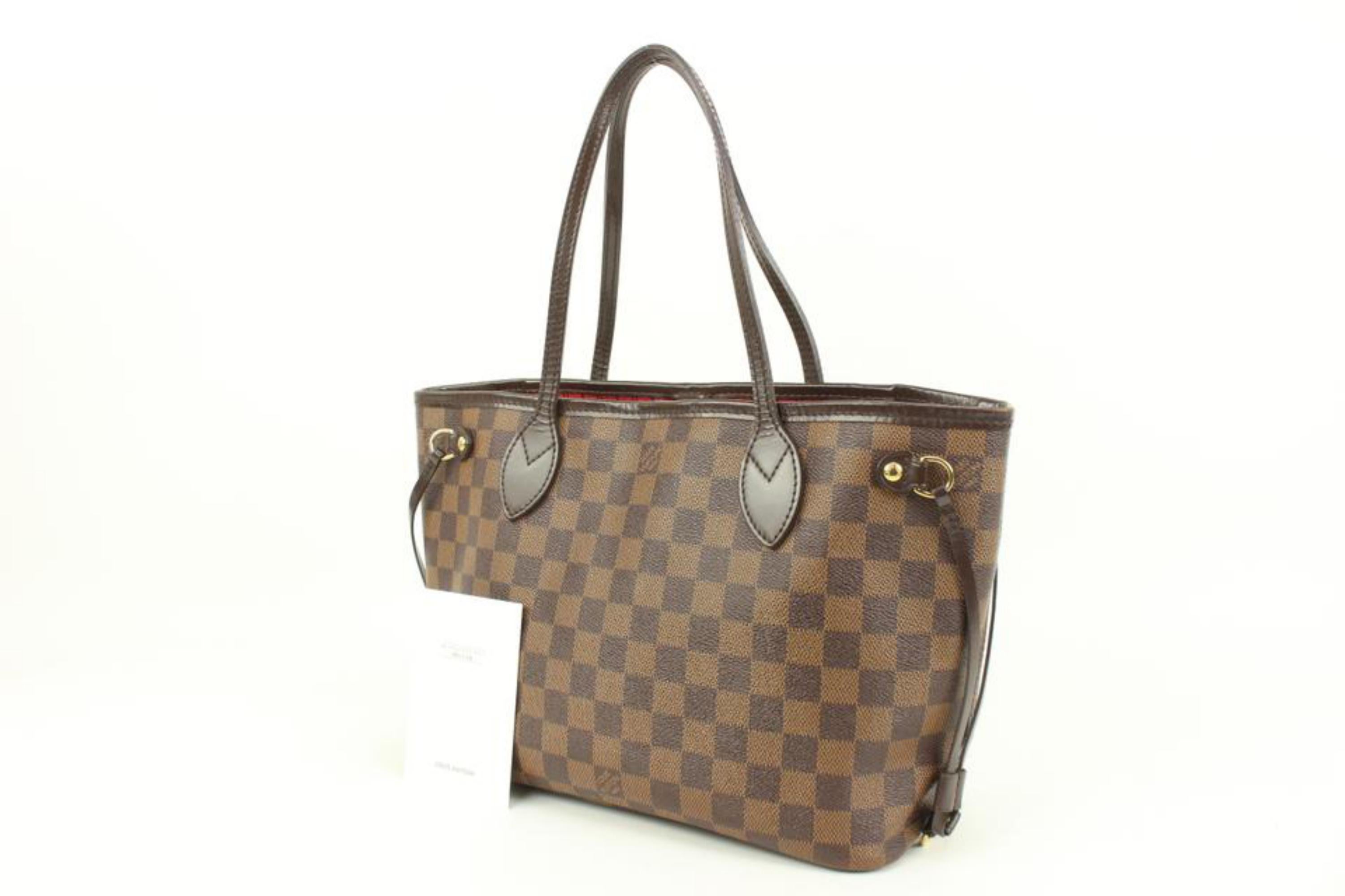 Louis Vuitton Small Damier Ebene Neverfull PM Tote Bag 41lk68 For Sale 5