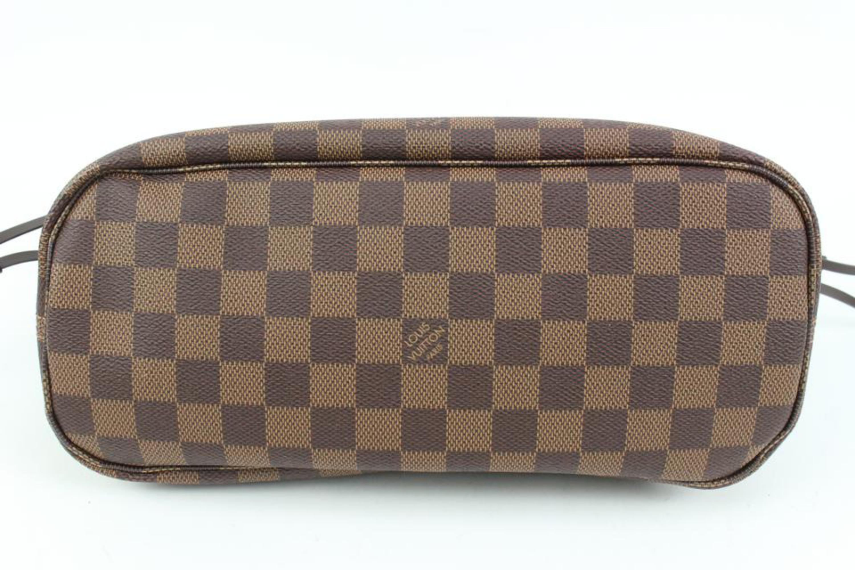 Louis Vuitton Small Damier Ebene Neverfull PM Tote Bag 44lk82 For Sale 3